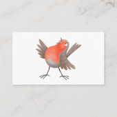 Carte De Visite Caricature d'oiseau rouge chantant mignon (Dos)