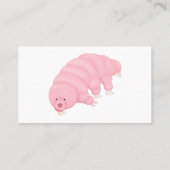 Carte De Visite Caricature d'ours d'eau tardigrade rose mignon (Dos)