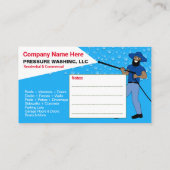 Carte De Visite Caricature du Modèle de lavage et de nettoyage sou (Dos)