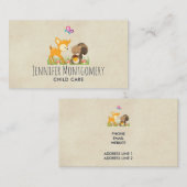 Carte De Visite Caricature en bois mignon (Devant / Derrière)