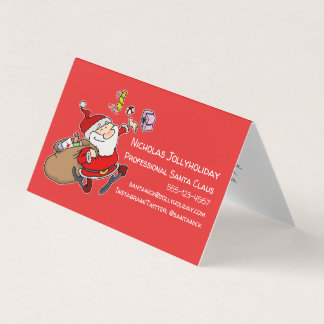 Carte De Visite Caricature informelle et amusante du Père Noël pro