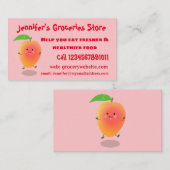 Carte De Visite Caricature jaune mangue mignonne (Devant / Derrière)