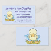 Carte De Visite Caricature jaune mignon pour canard bébé (Devant / Derrière)