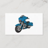 Carte De Visite Caricature joyeux bleu moto (Dos)