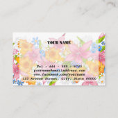 Carte De Visite Caricature mignonne fleurs de bouquet fleuri vinta (Dos)