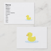 Carte De Visite Caricature pour canard bébé (Devant / Derrière)