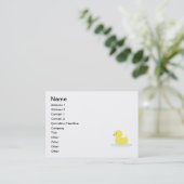 Carte De Visite Caricature pour canard bébé (Debout devant)