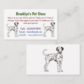 Carte De Visite Caricature pour chien dalmate (Devant / Derrière)