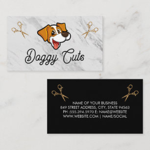 Carte De Visite Caricature pour chien mignon Ciseaux Groomer