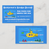 Carte De Visite Caricature sous-marine joyeuse (Devant / Derrière)