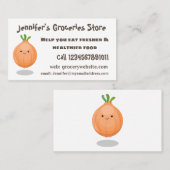 Carte De Visite Caricature vert oignon brun joli (Devant / Derrière)