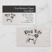 Carte De Visite Carlin Life Funny Chien Gangster (Devant / Derrière)