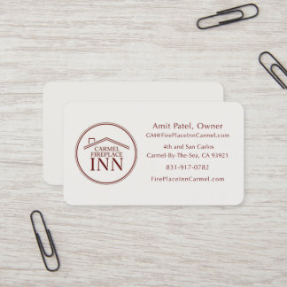 Carte De Visite Carmel FirePlace Inn - Directeur - Conception pers