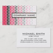 Carte De Visite Carmine Red et Black Polka Dot Professional (Devant / Derrière)