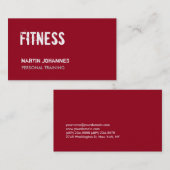 Carte De Visite Carmine Red Unique Personal Trainer (Devant / Derrière)