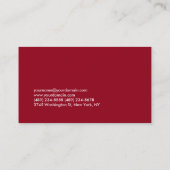 Carte De Visite Carmine Red Unique Personal Trainer (Dos)