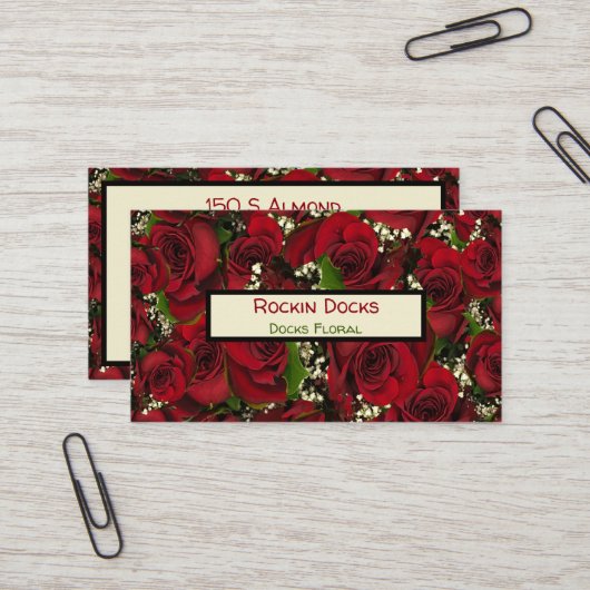 Carte De Visite Carmine Roses (Devant/Arrière en situation)