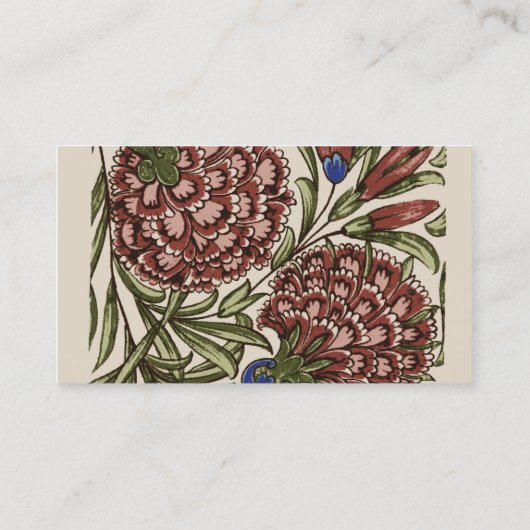 Carte De Visite Carnation Carrelage Fleur Antique Art Rustique (Dos)