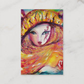 CARTE DE VISITE CARNAVAL EN JAUNE AVEC CRÈME ROSE ROUGE (Dos)