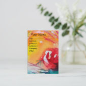 CARTE DE VISITE CARNAVAL EN JAUNE AVEC ROSE ROUGE (Debout devant)