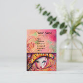 CARTE DE VISITE CARNAVAL EN JAUNE AVEC ROSE ROUGE (Debout devant)