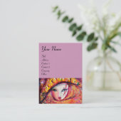 CARTE DE VISITE CARNAVAL EN JAUNE AVEC ROSE ROUGE (Debout devant)