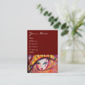 CARTE DE VISITE CARNAVAL EN JAUNE AVEC ROSE ROUGE (Debout devant)