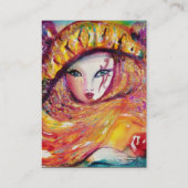 CARTE DE VISITE CARNAVAL EN JAUNE AVEC ROSE ROUGE (Dos)