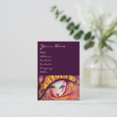 CARTE DE VISITE CARNAVAL EN JAUNE AVEC ROSE ROUGE (Debout devant)