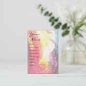 CARTE DE VISITE CARNAVAL EN JAUNE AVEC ROSE ROUGE (Debout devant)