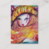 CARTE DE VISITE CARNAVAL EN JAUNE AVEC ROSE ROUGE (Dos)