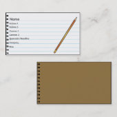 Carte De Visite Carnet - affaires (Devant / Derrière)