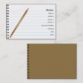 Carte De Visite Carnet - potelé (Devant / Derrière)