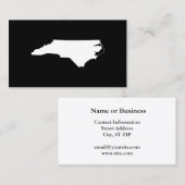 Carte De Visite Caroline du Nord en blanc et noir (Devant / Derrière)