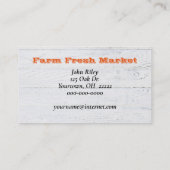 Carte De Visite Carottes Sur Bois D'Écorce (Dos)