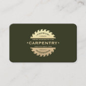 Carte De Visite Carpenter Armée Green Gold Saw Moderne (Devant)