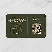 Carte De Visite Carpenter Armée Green Gold Saw Moderne (Dos)