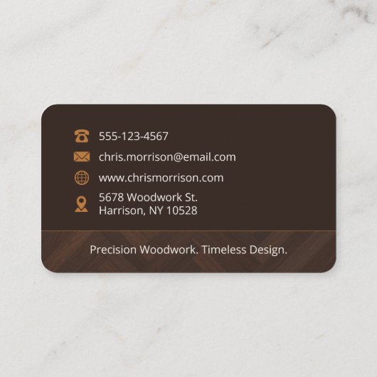 Carte De Visite Carpenter Carpentry (Dos)