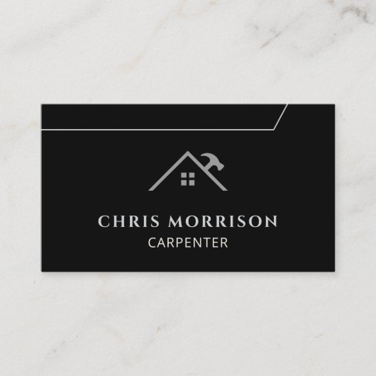 Carte De Visite Carpenter Carpentry Wood Grain QR Code (Devant)