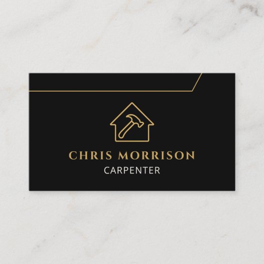 Carte De Visite Carpenter Carpentry Wooden QR Code (Devant)