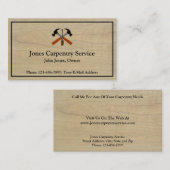 Carte De Visite Carpenter Contractor Construction Business Card (Devant / Derrière)