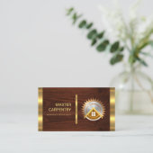 Carte De Visite Carpenter en bois de bois doré (Debout devant)