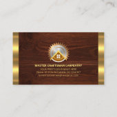 Carte De Visite Carpenter en bois de bois doré (Dos)