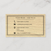 Carte De Visite Carpenter menuiserie Bois rustique Plan main en bo (Dos)