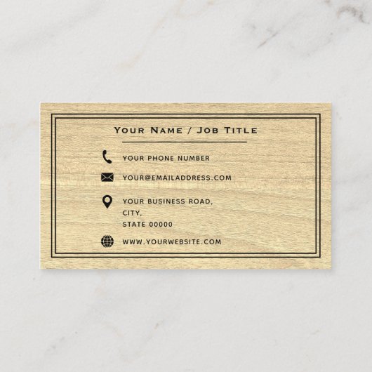 Carte De Visite Carpenter menuiserie Bois rustique Plan main en bo (Dos)