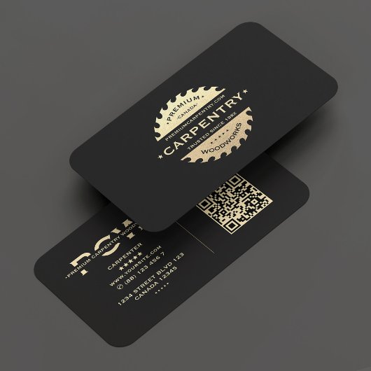 Carte De Visite Carpenter menuiserie Boiserie Black Gold Moderne