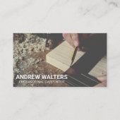 Carte De Visite Carpenter mesure une coupe de bois (Devant)