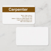 CARTE DE VISITE CARPENTER modifiable (Devant / Derrière)