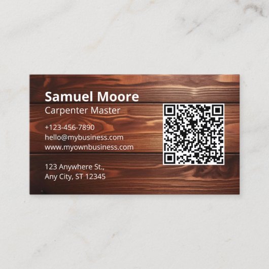 Carte De Visite Carpenter Rustique Masculine Touche (Devant)