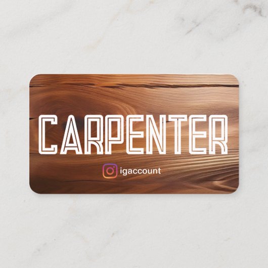 Carte De Visite Carpenter rustique simple (Dos)